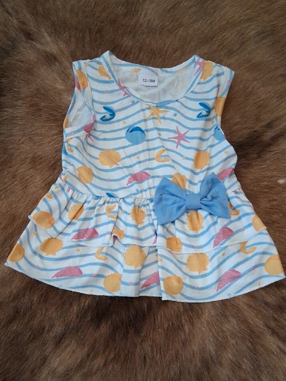 NWT Blue Seashell Print Top & Shorts Set - Picture 3 of 5